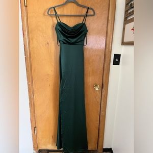 Marissa Formal Satin Cowl Neck Dress
